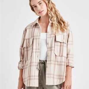 Plaid Button-Up Shirt Jacket